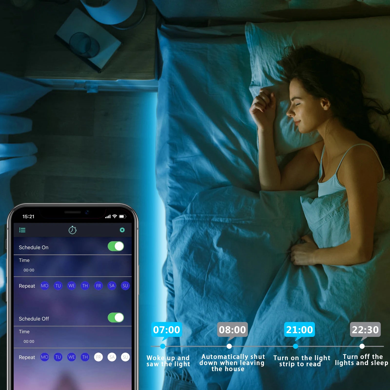 Neon LED RGB Wodoodporny + Pasek Smart App