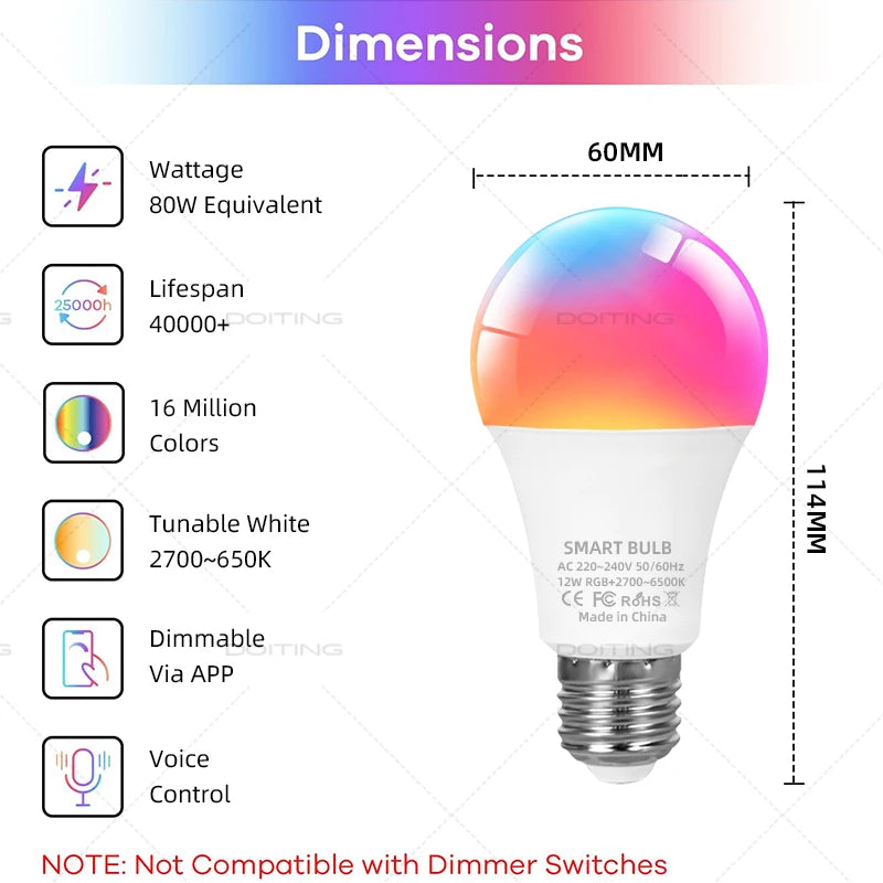 Inteligentna Żarówka LED Smart RGB E27