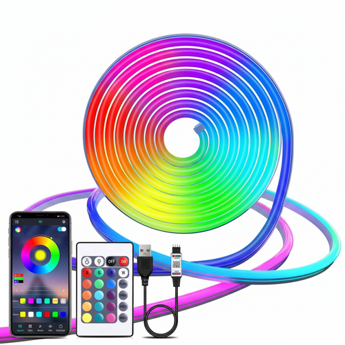 Taśma LED RGB na białym tle
